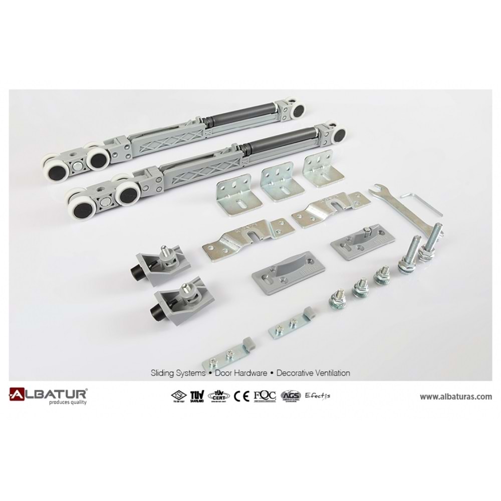 M20 9720 Sft 120 Kg Çift Yöne Yavaşlatıcılı Sürme Kapı Mekanizması (9750-9765-9162)